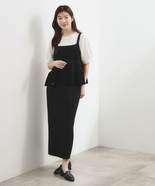 grove / グローブ その他トップス | 透かし編み切替ニットビスチェ×ブラウスセット | 詳細8