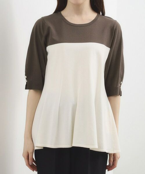 grove / グローブ ニット・セーター | バイカラーフレアニットプルオーバー | 詳細13