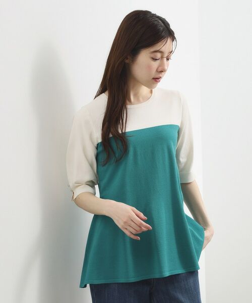 grove / グローブ ニット・セーター | バイカラーフレアニットプルオーバー | 詳細9