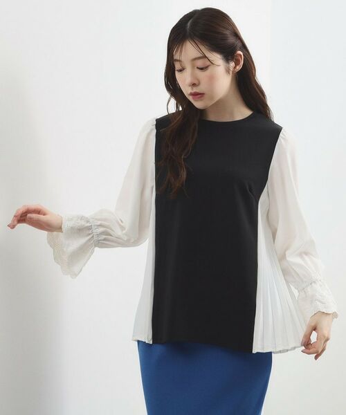 grove / グローブ カットソー | バイカラープリーツコンビトップス | 詳細1