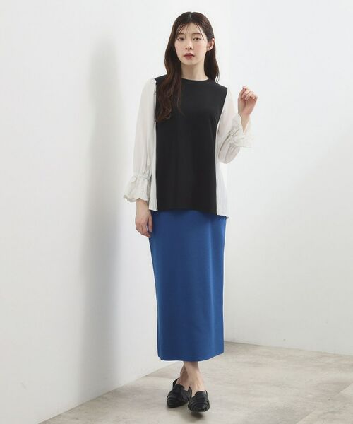 grove / グローブ カットソー | バイカラープリーツコンビトップス | 詳細2