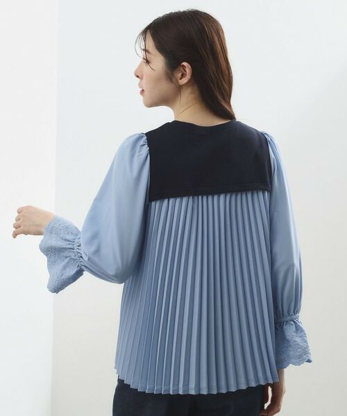 grove / グローブ カットソー | バイカラープリーツコンビトップス | 詳細5