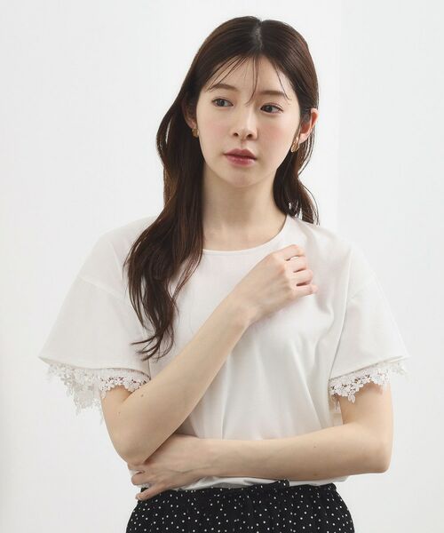 grove / グローブ カットソー | レースレイヤードフレアスリーブTシャツ | 詳細1