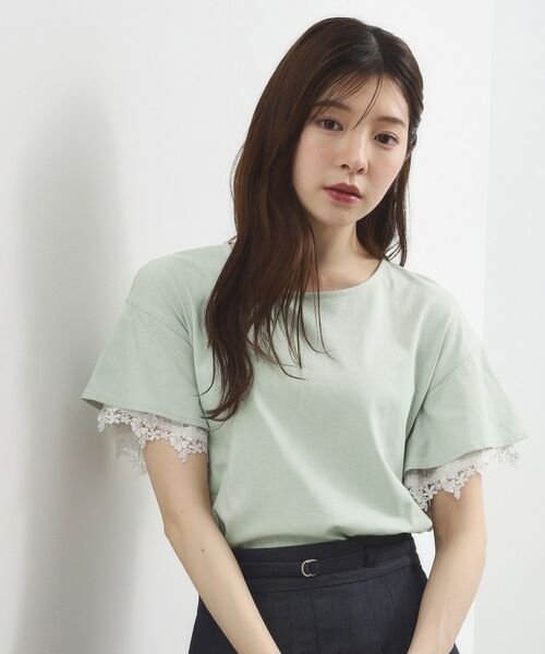 grove / グローブ カットソー | レースレイヤードフレアスリーブTシャツ | 詳細9