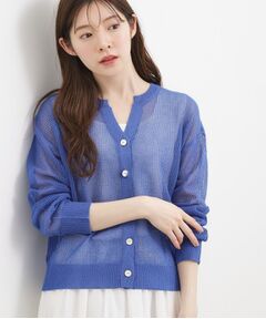 grove / グローブ カーディガン・ボレロ | ラメメッシュキーネックカーディガン