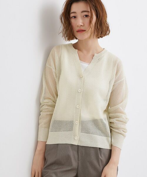 grove / グローブ カーディガン・ボレロ | ラメメッシュキーネックカーディガン | 詳細1