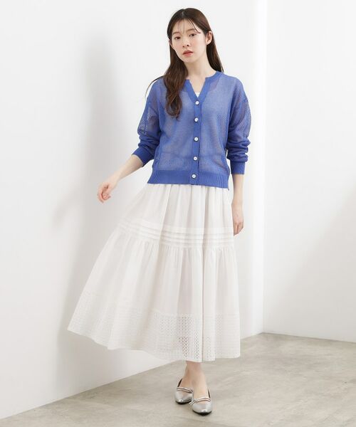 grove / グローブ カーディガン・ボレロ | ラメメッシュキーネックカーディガン | 詳細11