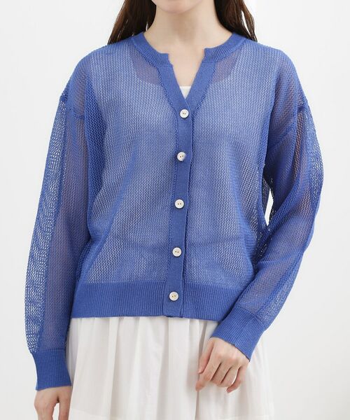 grove / グローブ カーディガン・ボレロ | ラメメッシュキーネックカーディガン | 詳細13