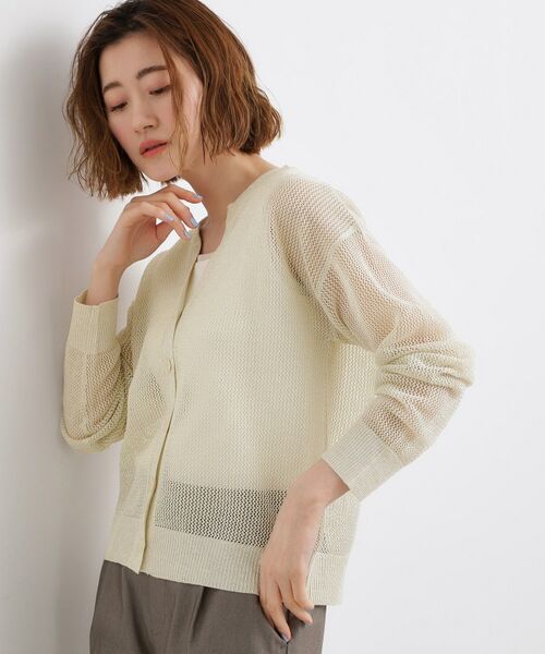 grove / グローブ カーディガン・ボレロ | ラメメッシュキーネックカーディガン | 詳細2