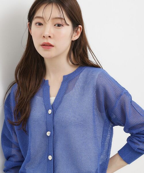 grove / グローブ カーディガン・ボレロ | ラメメッシュキーネックカーディガン | 詳細9
