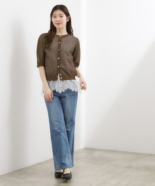 grove / グローブ カーディガン・ボレロ | 五分袖メッシュカーディガン | 詳細11