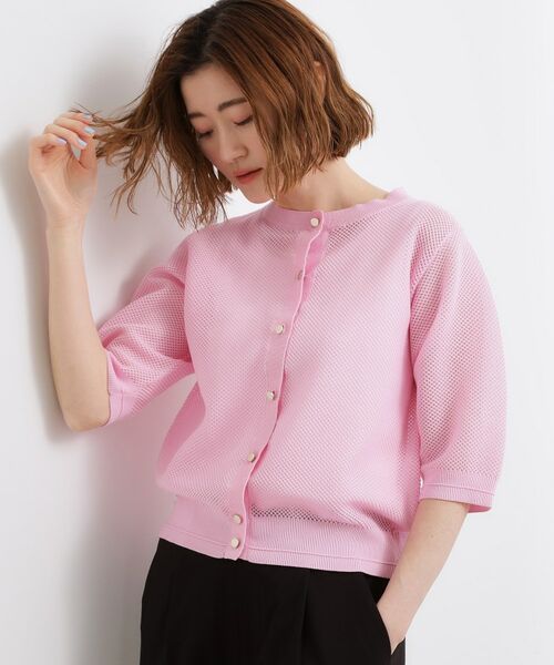 grove / グローブ カーディガン・ボレロ | 五分袖メッシュカーディガン | 詳細13
