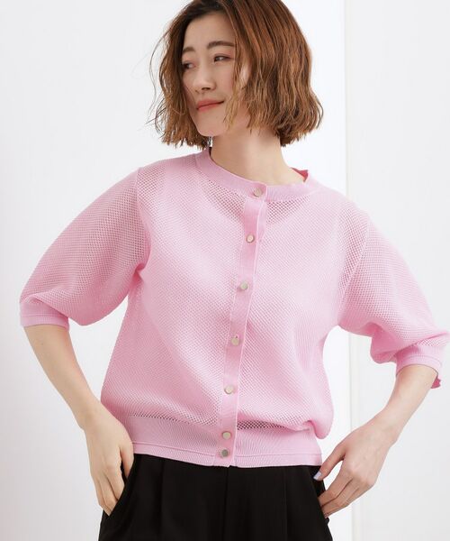 grove / グローブ カーディガン・ボレロ | 五分袖メッシュカーディガン | 詳細14