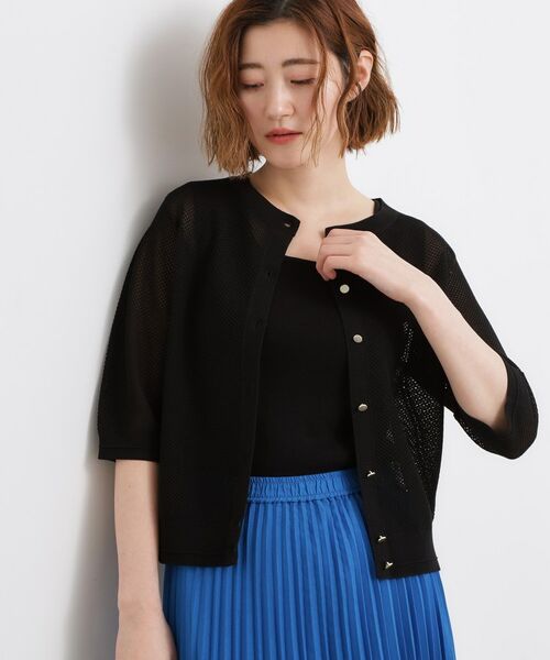 grove / グローブ カーディガン・ボレロ | 五分袖メッシュカーディガン | 詳細6