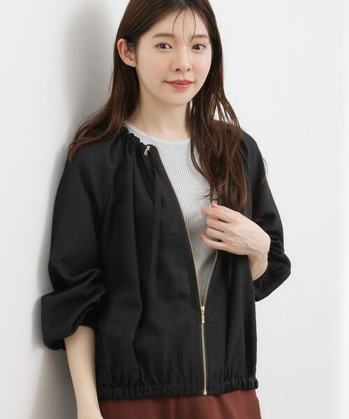 grove / グローブ レザーブルゾン・ジャケット | シアー ドロストブルゾン（ブラック(019)）