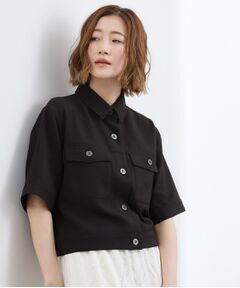 grove / グローブ テーラードジャケット | メッシュ衿付きハーフジャケット