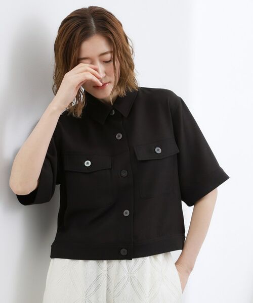 grove / グローブ テーラードジャケット | メッシュ衿付きハーフジャケット | 詳細1