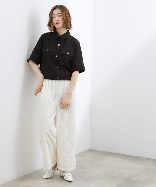 grove / グローブ テーラードジャケット | メッシュ衿付きハーフジャケット | 詳細3