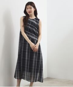 grove / グローブ ロング・マキシ丈ワンピース | アートチェックワンピース