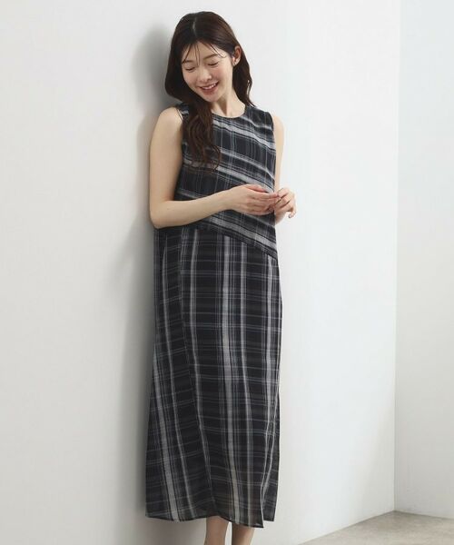 grove / グローブ ロング・マキシ丈ワンピース | アートチェックワンピース | 詳細1