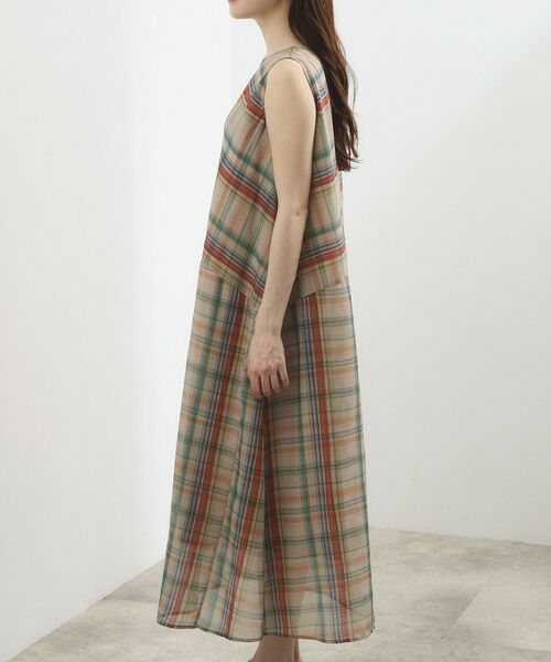 grove / グローブ ロング・マキシ丈ワンピース | アートチェックワンピース | 詳細10