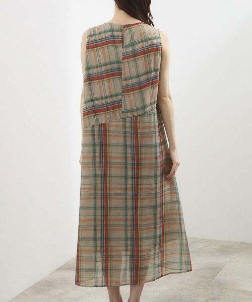 grove / グローブ ロング・マキシ丈ワンピース | アートチェックワンピース | 詳細11