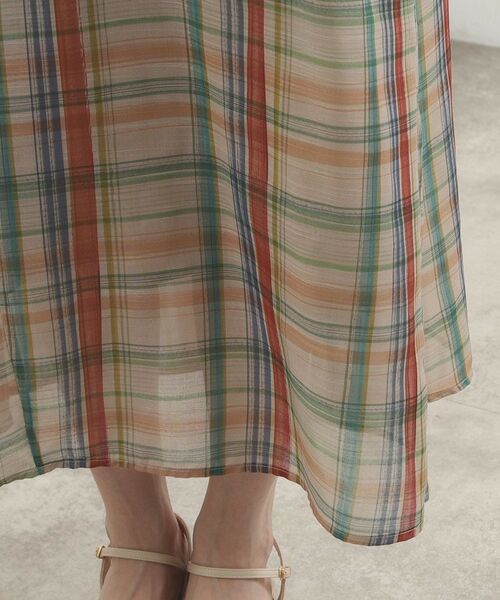 grove / グローブ ロング・マキシ丈ワンピース | アートチェックワンピース | 詳細15