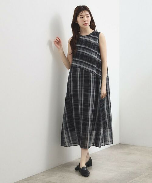 grove / グローブ ロング・マキシ丈ワンピース | アートチェックワンピース | 詳細2