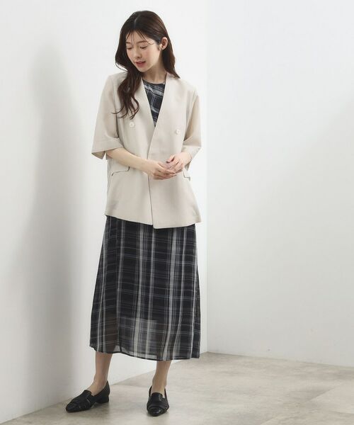 grove / グローブ ロング・マキシ丈ワンピース | アートチェックワンピース | 詳細3