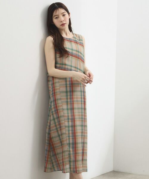 grove / グローブ ロング・マキシ丈ワンピース | アートチェックワンピース | 詳細5