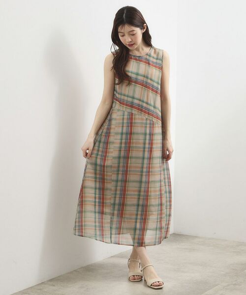 grove / グローブ ロング・マキシ丈ワンピース | アートチェックワンピース | 詳細6