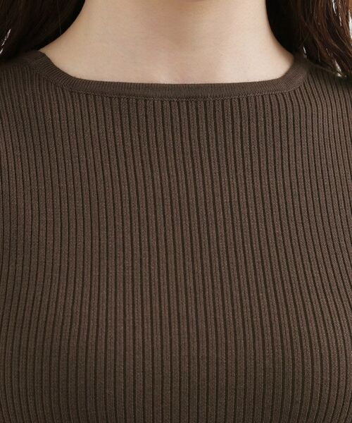 grove / グローブ ロング・マキシ丈ワンピース | リブニット×チェックチュール ドッキングワンピース | 詳細16