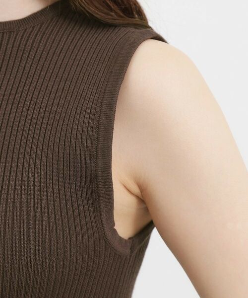 grove / グローブ ロング・マキシ丈ワンピース | リブニット×チェックチュール ドッキングワンピース | 詳細17