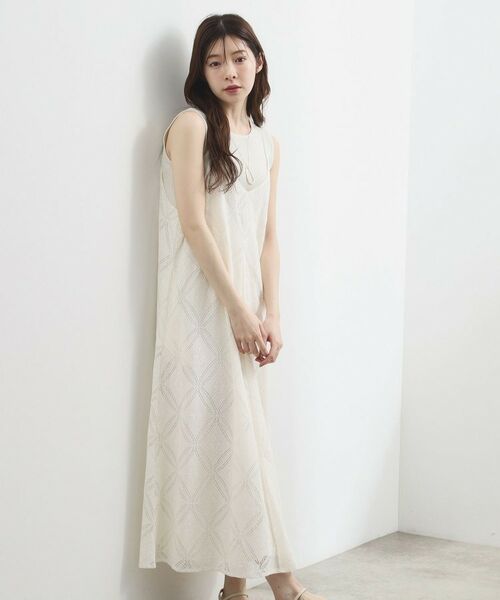 grove / グローブ ロング・マキシ丈ワンピース | レースキャミワンピース（オフホワイト(003)）