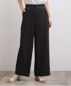 grove / グローブ パンツ | 【貴島明日香さん着用】ディティールが際立つ、リネンライクワイドパンツ