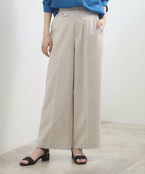 grove / グローブ パンツ | リネンライクコードワイドパンツ（ライトベージュ(051)）