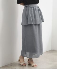 grove / グローブ ロング・マキシ丈スカート | シアーレイヤードペプラムスカート
