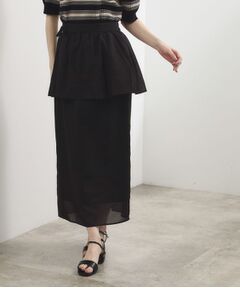 grove / グローブ ロング・マキシ丈スカート | シアーレイヤードペプラムスカート