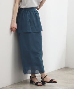 grove / グローブ ロング・マキシ丈スカート | シアーレイヤードペプラムスカート