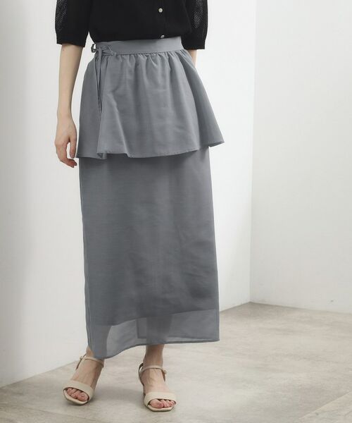 grove / グローブ ロング・マキシ丈スカート | シアーレイヤードペプラムスカート | 詳細1