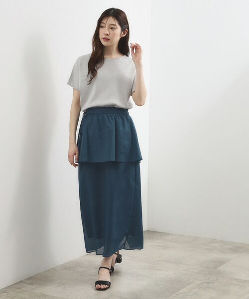 grove / グローブ ロング・マキシ丈スカート | シアーレイヤードペプラムスカート | 詳細10