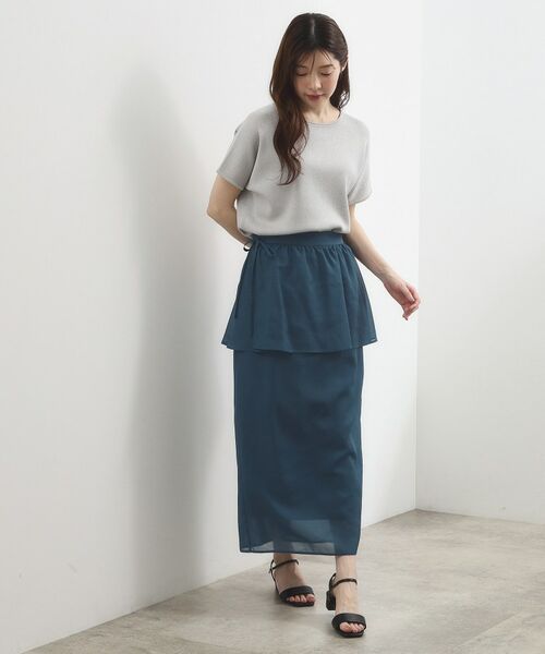 grove / グローブ ロング・マキシ丈スカート | シアーレイヤードペプラムスカート | 詳細11