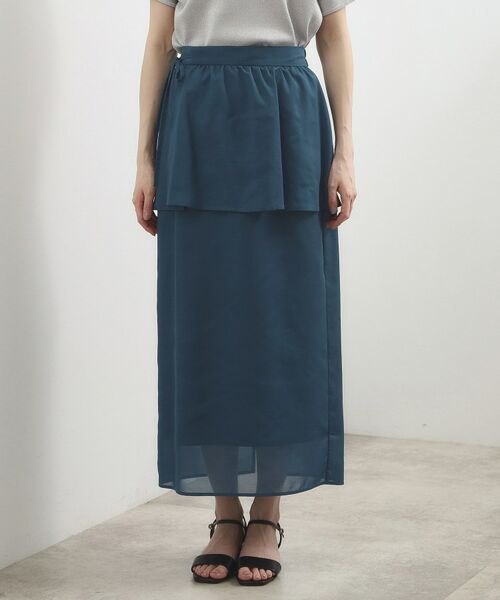 grove / グローブ ロング・マキシ丈スカート | シアーレイヤードペプラムスカート | 詳細13