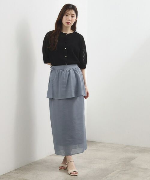 grove / グローブ ロング・マキシ丈スカート | シアーレイヤードペプラムスカート | 詳細2