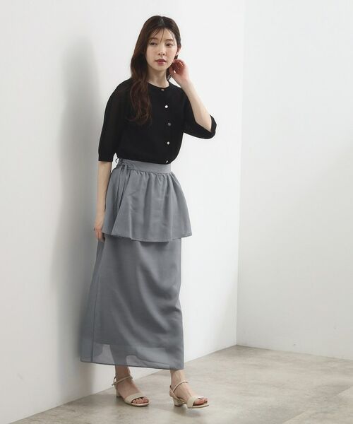 grove / グローブ ロング・マキシ丈スカート | シアーレイヤードペプラムスカート | 詳細3