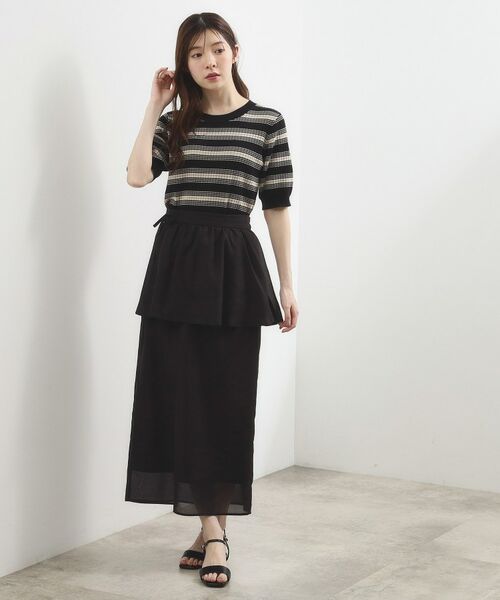 grove / グローブ ロング・マキシ丈スカート | シアーレイヤードペプラムスカート | 詳細7