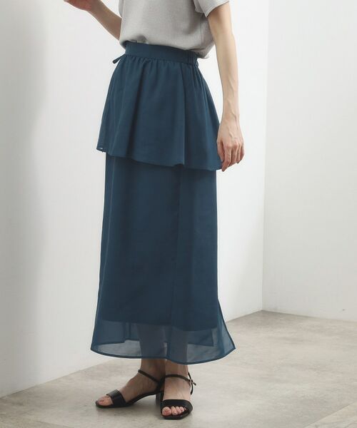 grove / グローブ ロング・マキシ丈スカート | シアーレイヤードペプラムスカート | 詳細9