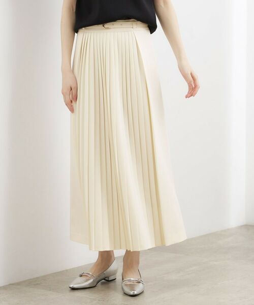 grove / グローブ ロング・マキシ丈スカート | 2WAYアシンメトリープリーツスカート（オフホワイト(003)）