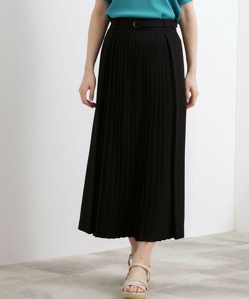 grove / グローブ ロング・マキシ丈スカート | 2WAYアシンメトリープリーツスカート（ブラック(019)）