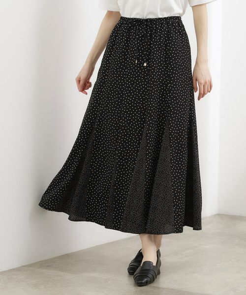 grove / グローブ ロング・マキシ丈スカート | プリント マーメイドスカート（ブラックドット(619)）